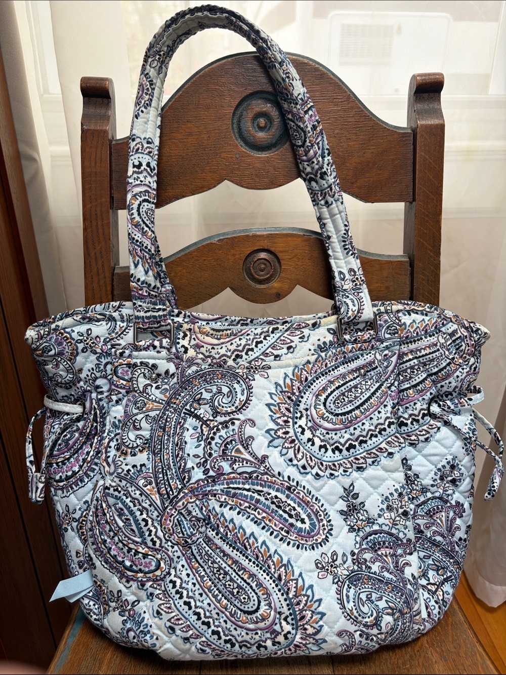 Glenna satchel Vera Bradley Quilted Paisley Tote Bag in Light Blue and Lavender